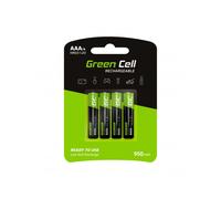 Batteria Green Cell 950mAh 1.2V Set di 4 Batterie Ricaricabili Ni-MH Tipo AAA, Precaricate, Alta capacità, HR03 Batteria, Bassa Auto-scarica