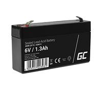 Batteria Green Cell® AGM 6V 1,3Ah, batteria al piombo-acido VRLA, batteria di ricambio al piombo-acido, batteria gel a scarica profonda, per roulotte senza conducente Fotovoltaico Sedia a rotelle