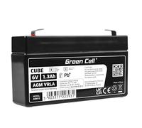 Batteria Green Cell® AGM 6V 1,3Ah, batteria al piombo-acido VRLA, batteria di ricambio al piombo-acido, batteria gel a scarica profonda, per roulotte senza conducente Fotovoltaico Sedia a rotelle