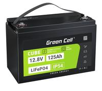 Green Cell Cube LiFePO4 Batteria 125Ah 12.8V - Batteria al litio di ferro fosfato per camper, barche, impianti solari, sistemi off-grid, con BMS, leggera e sicura
