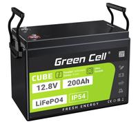 Batteria Green Cell LFPGC12V200AH LiFePO4 12,8 V 200 Ah IP54 2560 Wh Nero Verde