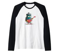 Batteria Grumpy con Chitarra elettrica per Un Look a Dondolo Maglia con Maniche Raglan
