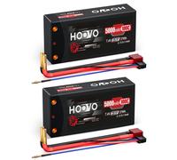 Batteria HOOVO RC 7.4V 5000mAh 100C 2S Batterie Lipo Custodia rigida con spina da banana a T da 4.0 mm per droni Truggy per camion RC Car Boat 7.4V 5000mAh 2Pcs