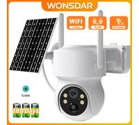 Batteria incorporata WiFi PTZ Telecamera IP solare wireless esterna da 4 MP Zoom 6X Telecamera di videosorveglianza 1080P Standby prolungato iCSee