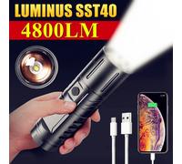 Batteria integrata 3*18650 5000 mAh torcia con zoom a Led SST40 torcia a luce Flash ad alta potenza 4800lm lampada da lavoro tattica da campeggio