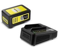 Kärcher Starter kit 18/50 18 V, batteria agli ioni di litio da 18 V/5 Ah con caricabatterie, tempo di ricarica: 100% in meno di 2.5 ore, per tutti i dispositivi della piattaforma 18 V Battery Power