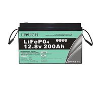 Batteria LiFePO4 12V 200Ah, batteria al litio ferro fosfato invece della batteria AGM per auto o batteria a ciclo profondo, per camper, barca, sistema solare, campeggio all'aperto ecc.