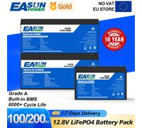 Batteria LiFePO4 12v 24v Solar Bateria 100AH 200AH batteria al litio integrata BMS 6000 ciclo per l'accumulo domestico di energia senza iva 12V 200AH