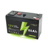 Batteria LiFePO4 12V 80Ah Ricaricabile - BMS Integrato, 12,6V Max, 15×9,5×6,4 Cm, 1,3 Kg - Per Giocattoli Elettrici · Solare · Fish Finder