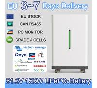 Batteria LiFePO4 48V 300Ah 15KW 51,2V 100AH 5KW 600Ah 30KW Bluetooth 16S 200A BMS CAN RS485 10000+ Cicli da UE/ES/RO/PL
