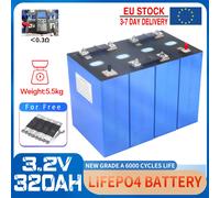 Batteria Lifepo4 da 3,2 V 320 Ah 6000 + cicli Batterie ricaricabili Fai da te RV EV Barche Yacht Furgoni Sistema di accumulo di energia domestica Pacchetto cellulare 4pcs