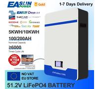 Batteria LiFePO4 da 51,2 V 100 Ah 200 Ah 5Kwh 10kwh BMS CAN/RS485 Protocollo di comunicazione Batteria agli ioni di litio per inverter 48 V 51.2V 100AH Rack