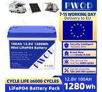 Batteria LiFePO4 di grado A 12V 100Ah con cella BT 12,8V 1280Wh integrata in 100A BMS per 24V 48V RV EV Camper Golf Cart Barca