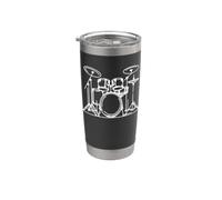 Batteria Line Art Musicista Bicchiere termico in acciaio inox doppia parete