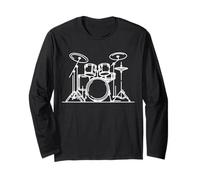 Batteria Line Art Musicista Maglia a Manica