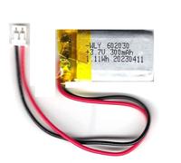 Batteria LIPO 3,7 V 300 mAh Polazione: Sinistra Nero/Destra Rosso JST-PH 2.0 Connettore