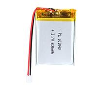 Batteria LiPo 3,7 V 650 mAh 603040 con cavo JST - Batteria ricaricabile ai polimeri di litio per altoparlanti Bluetooth, progetti fai da te e dispositivi elettronici