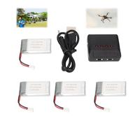 Batteria LiPo 3,7V 2000mAh per Droni RC KY601S H11D H11C - Set da 4 Pezzi con Caricabatterie Portatile, Accessori in Litio per Modelli Aerei