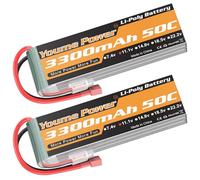Batteria LiPo 3S 11.1V 3300mAh 50C connettore T per RC auto drone barca 2pz