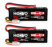 Batteria Lipo 3S 11.1V 5200mAh 50C RC Lipo con spina Dean Style T HOOVO per aereo RC quadcopter elicottero auto, camion, barca, hobby (2 pezzi)