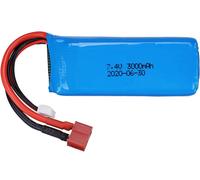 Batteria LiPo 7,4V 3000mAh 2S con T-Plug - Compatibile con Wltoys 144001 1/14 RC
