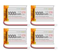 Batteria Lipo da 3,7 V, 1000 mAh, 803040, ricaricabile ai polimeri di litio con connettore Micro Ph1.25, circuito di protezione integrato per dispositivi elettronici (4 pezzi)