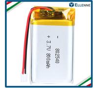 ✅BATTERIA LIPO DIY 802540 - 3,7V DC 800mAh CONNETTORI 2P-PH PASSO 2,0 mm✅