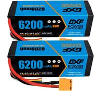 Batteria Lipo DXF 4S 14.8V 80C 6200mAh con custodia rigida XT90 per 1/8 Buggy Truggy Offroad Barca Auto Barca Camion RACING Elicottero 2PCS4S620080CXT90