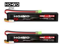 Batteria Lipo HOOVO 1300mah 11.1v Batteria ricaricabile 3s 25c con mini connettore Tamiya per auto da corsa, elicotteri aeroplani