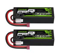 Batteria Lipo OVONIC 2s 7,4 V 6200 mAh 50C con custodia rigida con spina T Celle batteria Lipo per RC Auto Elicottero Camion Barca Aereo (2P