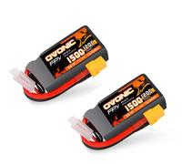 Batteria Lipo OVONIC 3S 1500mAh 120C 11.1V con Connettore XT60 per Aeromodelli FPV RC, Auto, Quadricotteri, Elicotteri, Camion, Barche, Hobby, Confezione da 2