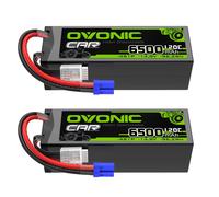 Batteria Lipo OVONIC 4s 14.8V 120C 6500mAh con connettore EC5 per RC Car Truck Quadcopter Elicottero Camion Barca Aereo (2 pezzi)