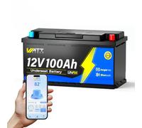 Batteria Litio 12V 100Ah H190 Bluetooth,Batteria LiFePO4 100Ah con Protezione dalle Basse Temperature,Max. Energia 1280Wh con 15000 Cicli,Altezza 188 mm per Caravan Europei,Camper,Roulotte