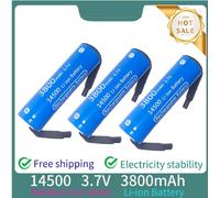 BATTERIA LITIO 14500 CON LAMELLE PACCHI BATTERIA RICARICABILE 3800MAH 3,7V Pile