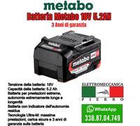 BATTERIA METABO 18V 4.0-5.2AH ORIGINALE LITIO BATTERIE COLLOMIX STEINEL MAFELL