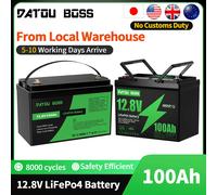 Batteria MFUZOP 12V 100Ah LiFePO4 con protezione a bassa temperatura, BMS 100A integrato, max. 15.000 cicli, perfetti per motori da traina, camper