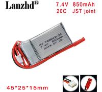 Batteria modello 2S 7.4V 850mAh 20C Per modello di auto giocattolo Batteria al litio di potenza generale 802540 con spina JST o SM T