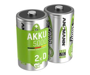 BATTERIA MONOUSO ANSMANN Blister 2 X Akku NiMH Mono/D 5000 mAh