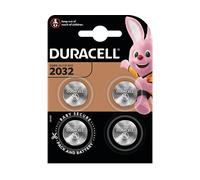 DURACELL 2032 Batterie a moneta al litio (Confezione da 4) 3V, CR2032 | Fino a +70% di durata - Tecnologia Baby Secure - Per Apple AirTag, chiavi auto, dispositivi domestici, sportivi e medici