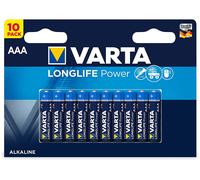 VARTA AL 10XAAA - Batteria alcalina Longlife Power, AAA (micro), confezione da 10
