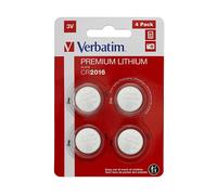 Verbatim Batterie a bottone al litio CR2016 Premium 3V 80mAh Confezione da 4