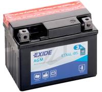 Batteria Moto Exide AGM ETX4L-BS 3Ah/12V/50A