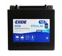 BATTERIA MOTO SCOOTER EXIDE AGM 12V 12AH 200A POSITIVO DX 150x90x145 ETX14LBS