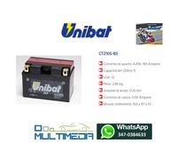 BATTERIA MOTO UNIBAT CTZ10S-BS 12V 9AH SPUNTO 190A 1508793 POS. SX
