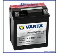 Batteria Moto Varta POWERSPORTS AGM 506014010 6 Ah - 100A - TX7L-BS - 114x71x131