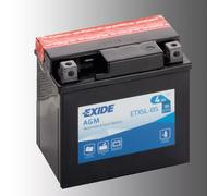 BATTERIA MOTORINO SCOOTER 50 125 EXIDE AGM 12V 4 AH 70 A POSITIVO DX 115x70x105