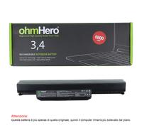 Batteria Ohmhero™ NERA 6800 mAh REALI per asus K43E