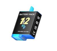 Batteria Nera Da 2000 MAh, Slot, Caricabatteria Con Luce LED, Compatibile Con GoPro Hero 5, 6, 7, 8, 9, 10, 11, 12, Go, Pro 9.(1 PCS Battery)