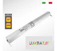 Batteria Ni-Cd 6,0V 2,5Ah uscita cavi liberi, per lampade d'emergenza (5VNT C U)