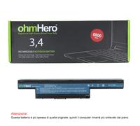 Batteria Ohmhero™ NERA 6800 mAh REALI per Acer TravelMate 4750Z